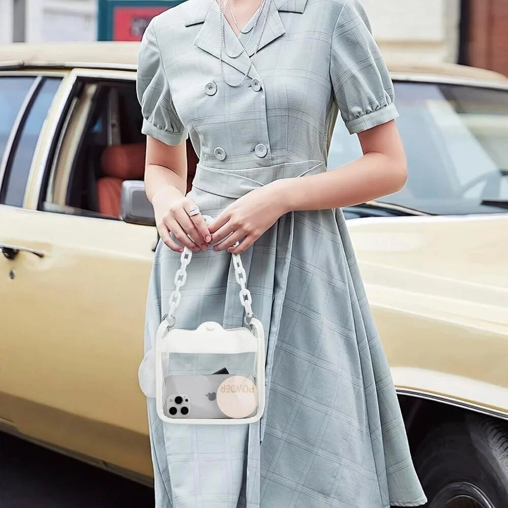 Small Clear Crossbody Bag for Stadium Events Transparent Handbag for Concerts - Picture 7 of 8